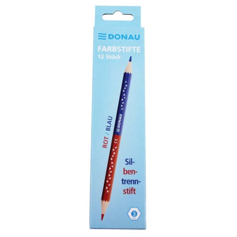 Matita bicolore per sillabe Donau rosso/blu - anima sottile 3 mm - 330398